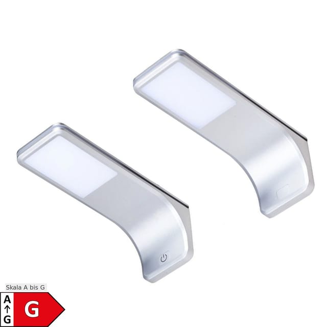 LED Unterbauleuchte, silber-grau, warmweiss, 2er SET