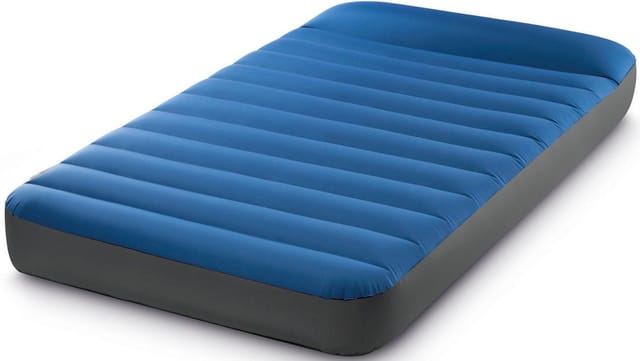 INTEX 64011 - Luftbett - Twin Dura-Beam Truaire inkl. USB-Luftpumpe (blau, 99x191x22cm) Luftmatratze Campingbett