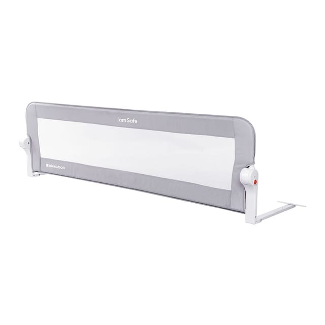 Kikkaboo Bettschutzgitter I am safe 150 cm, klappbar, Bettgitter, ab 18 Monaten hellgrau