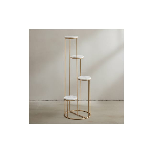 KADIMA DESIGN Blumenständer aus echtem Marmor, Eleganter Pflanzenständer für Wohnzimmer und Dekoration
