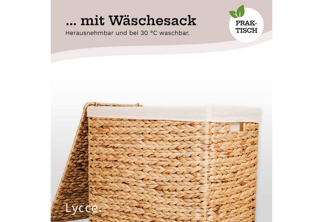 Lycce Nischenwäschekorb aus Wasserhyazinthe geflochten, in drei Größen