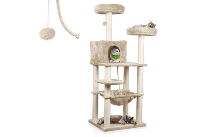 Lycce Kratzbaum ROYAL Katzenbaum mit Höhle und Hängematte, 145 cm