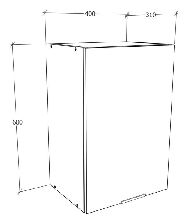VCM Küchenschrank hängend Maße ca. H. 60 x B. 40 x T. 31 cm Hängeschrank mit zwei Fächern Küchenmöbel - Fasola