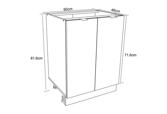 VCM Küchenschrank Maße ca. H. 82 x B. 60 x. T. 46 cm Unterschrank mit zwei Drehtüren Küchenmöbel - Fasola