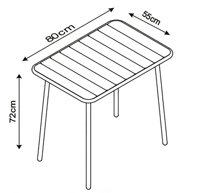 VCM Gartentisch Sumila Metall 80x55 cm, wetterbeständiger Outdoor Tisch mit höhenverstellbaren Füßen, Balkontisch für Garten und Terrasse