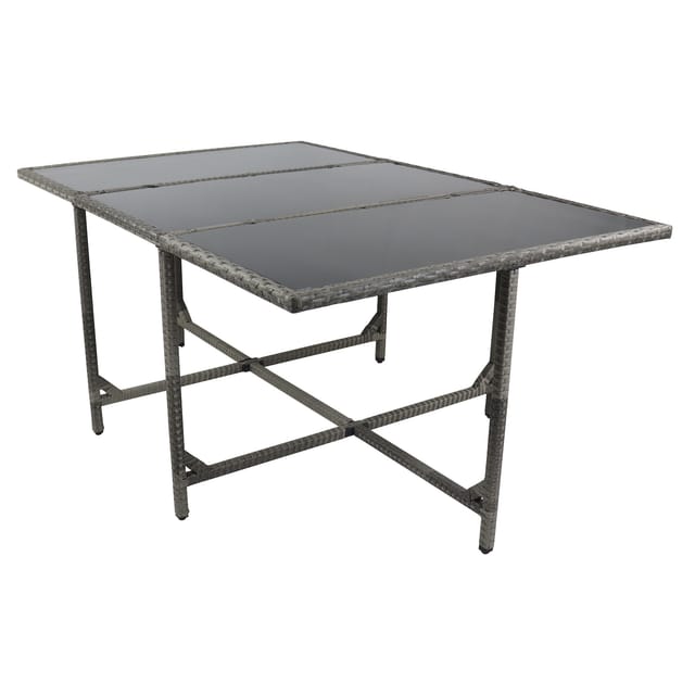 VCM Gartentisch Tisch aus Rattan Maße ca. H. 74 x B. 170 x T. 110 cm Gartentisch Gartenmöbel – Raloso 170x110