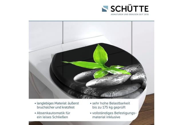 SCHÜTTE MDF WC-Sitz DARK STONES AND BAMBOO, mit Absenkautomatik