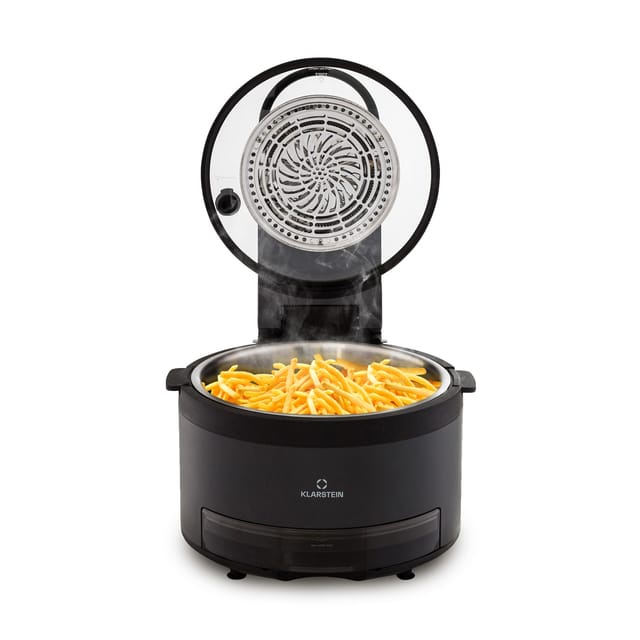 Vendure Heißluftfritteuse mit Dampffunktion 1250W 5 Liter 6 Programme Schwarz