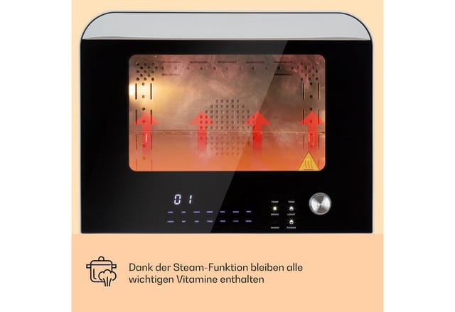 Vita Pro Heißluftfritteuse Dampfgaren 2450 W 18 Ltr 800 ml Wassertank Weiß