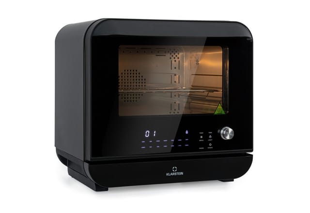 Vita Pro Heißluftfritteuse Dampfgaren 2450 W 18 Ltr 800 ml Wassertank Schwarz