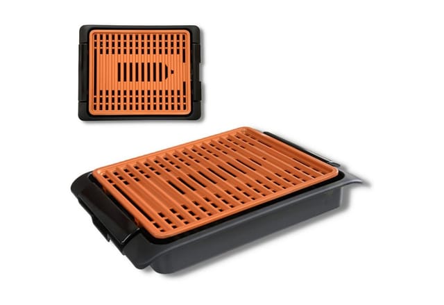 Starlyf® elektrischer Tischgrill - Elektrogrill - regelbares Thermostat Smokefree Copper Grill