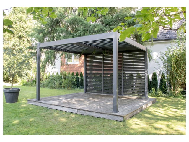 Sichtschutzelement für Pergola Pavillon mit Lamellen Dach Oasis anthrazit