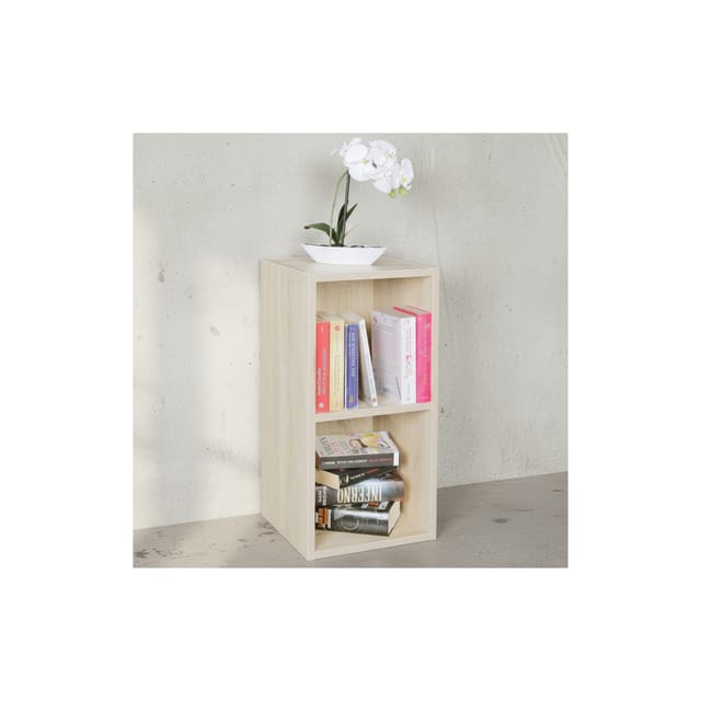 KADIMA DESIGN Standregal CERVINO: 2 Regalfächer, Sonoma Farbton, 30x60x30 cm, Melaminharzbeschichtung