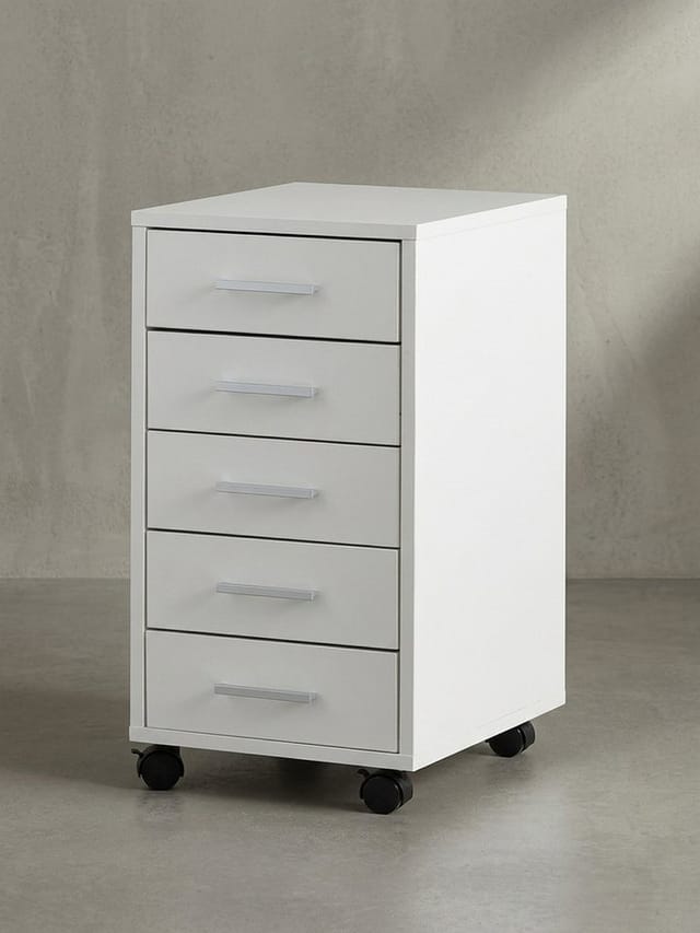 KADIMA DESIGN Schubladenschrank ITTER Holz: 5 Schubladen, Rollen, melaminharzbeschichtet
