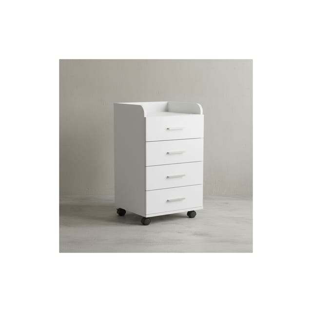 KADIMA DESIGN Rollcontainer ISONZO: 4 Schubladen, Ablagefläche, Rollen, Melaminharz-Beschichtung, flexibel und mobil.
