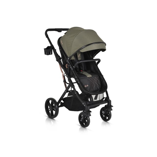 Moni Kombikinderwagen Rafaello 2 in 1, umbaubar, Sportsitz, Fußabdeckung, Tasche grün