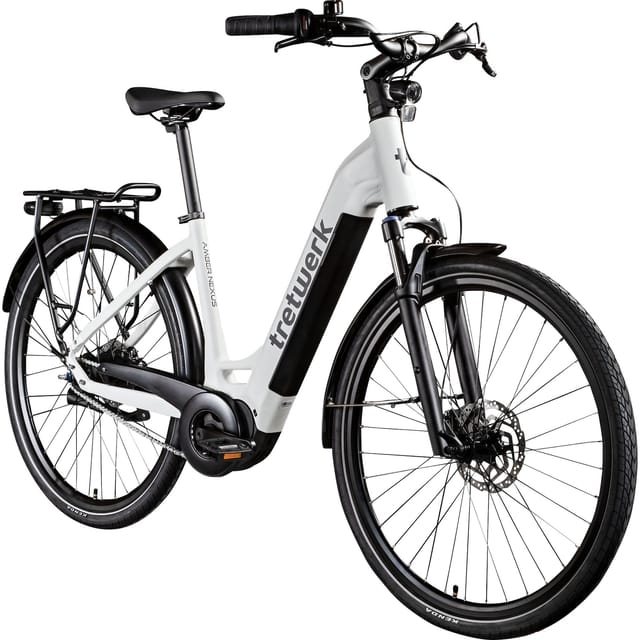 Tretwerk Amber Nexus E Bike Damen 28 Zoll Elektrofahrrad 155 - 185 cm Hollandrad Tiefeinsteiger weiß 48 cm