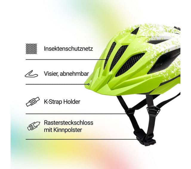 KED Kinderhelm Street Jr. Pro, lime green white matt