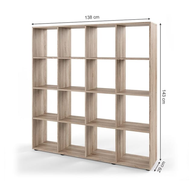 Vicco Raumteiler Bücherregal Standregal Aktenregal Regal 16 Sonoma