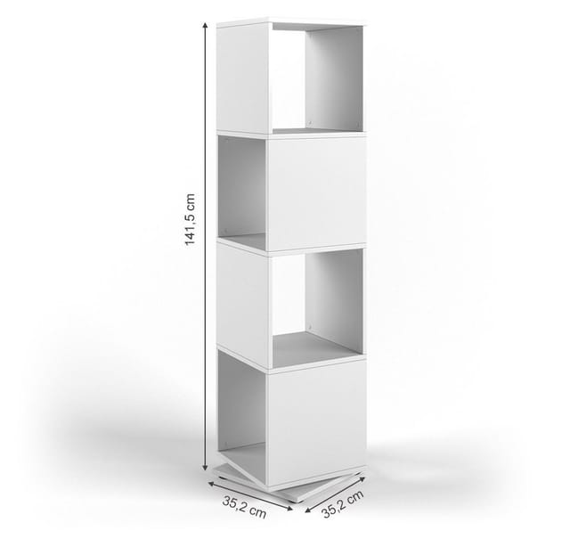 Vicco Drehregal XXL Regal Ordnerregal Büroregal Standregal Akten Schrank Weiß