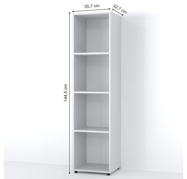 VICCO Raumteiler LUDUS 4 Fächer Weiß - Standregal Regal Bücherregal Büroregal