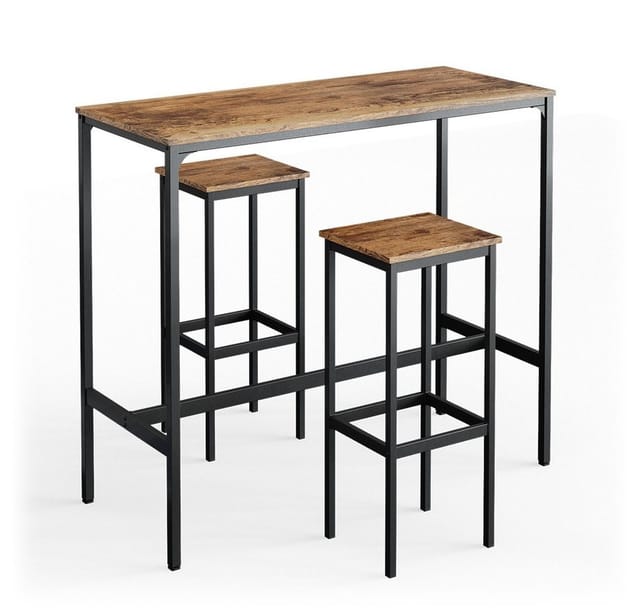 Vicco Bartisch Set 2 Barhocker Fyrk Bistrotisch Stehtisch Bartresen Küchenhocker