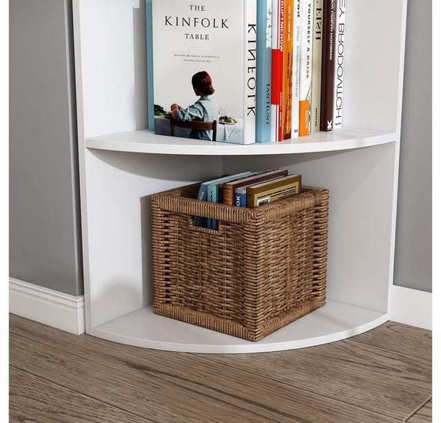 Oskar-Store Eckregal Fabienne, 180x40cm, Weiß, stehendes Bücherregal mit 5 Fächern