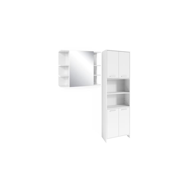 Vicco Badmöbel Set "Maris", Weiß, 2 Teile, mit Hochschrank und Bad Spiegelschrank