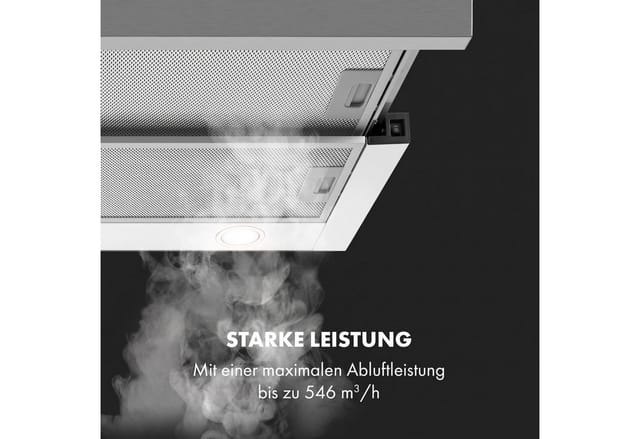 Mariana 60 Flachschirmhaube 500 m³/h Abluft LED weiß