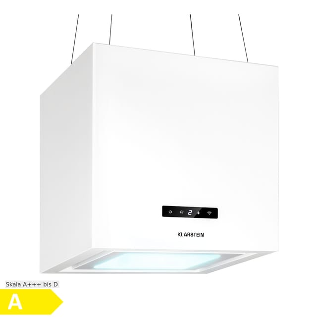 Kronleuchter Smart Inselabzugshaube 595m³/h App-Steuerung LED-Panel Weiß