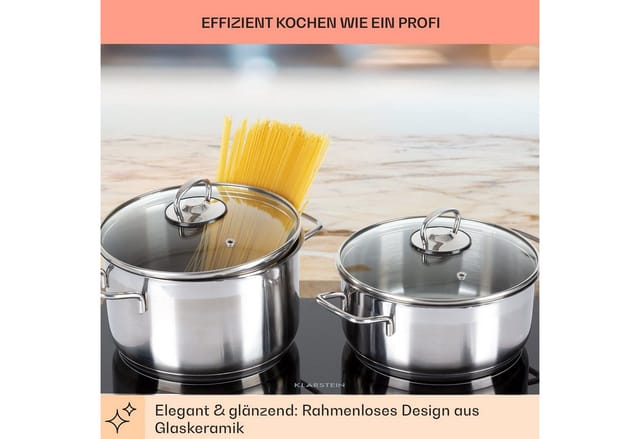 Cookbuddy Doppel-Kochfeld 2400W 5 Leistungsstufen Glaskeramik Silber