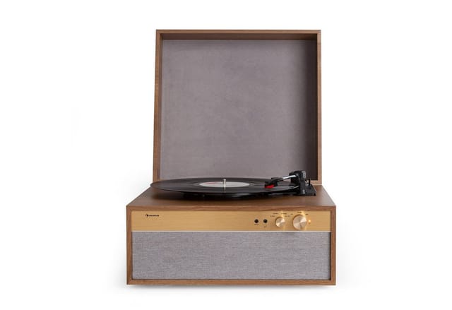Berklee TT Case Plattenspieler Riemenantrieb 33,3 45 & 78 U/min Stereo Holz