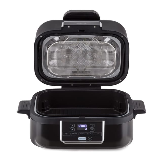 Combo Air Grill-Heißluftfritteuse 5 Programme 1500 Watt 4,5 L Grillkorb 2,5 L Frittierkorb Schwarz