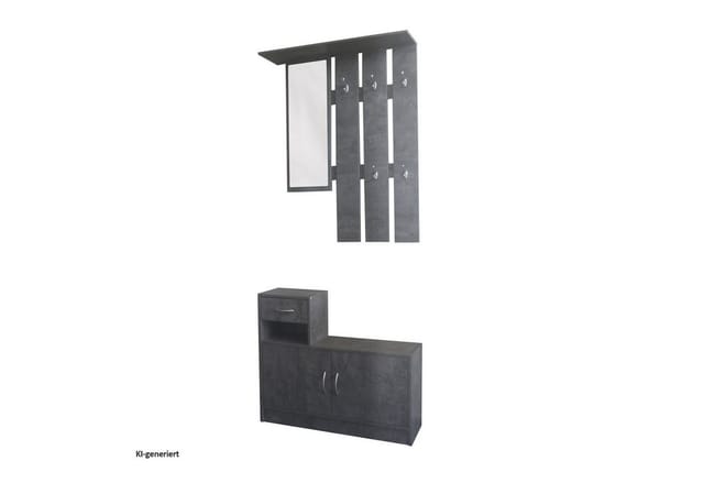 HTI-Living Garderobenpaneel mit Schuhschrank Thekla Beton