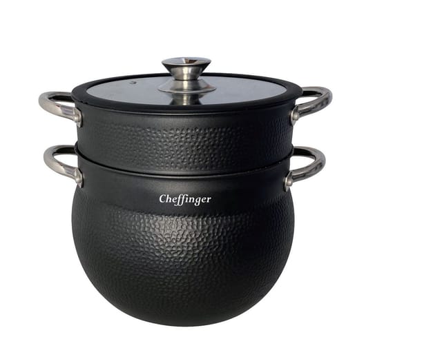 3 tlg Kuskus Topf 8L Dampfgarer COUSCOUS Ø24cm Dampfkocher Gemüse