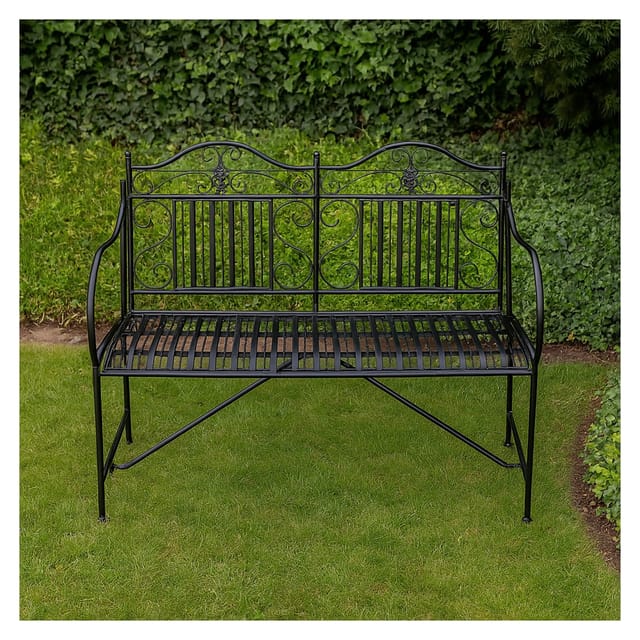 HTI-Living Gartenbank Schwarz Metallbank Celia