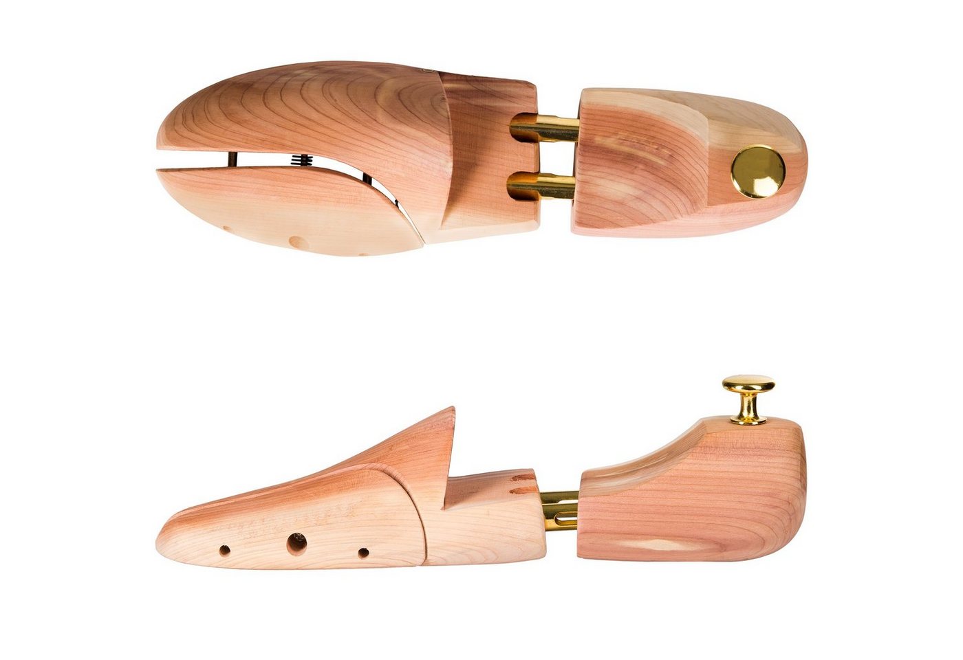 tectake® 1 Paar Schuhspanner, aus Zedernholz, Verhinderung von Gehfalten, gute Luftzirkulation, Messingknopf für einfaches Herausziehen Bild 3