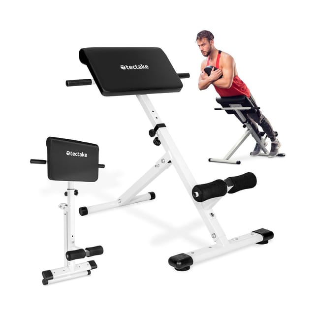tectake® Hyperextension-Bank, Rückenstrecker und Bauchtrainer, 5-fach verstellbar, klappbar, rutschfeste Fußenden
