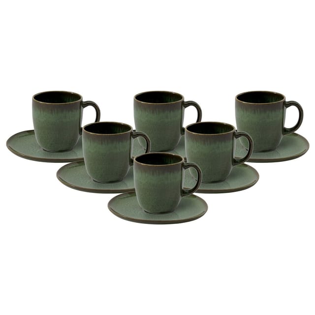 like. by Villeroy & Boch Kaffeetassen mit Untertassen Lave 190 ml 6er Set