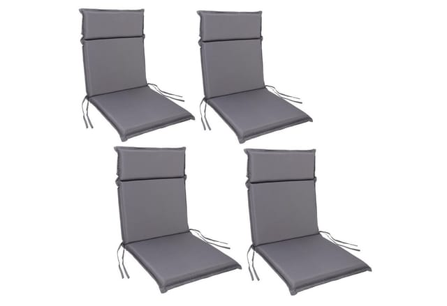 Albatros Gartenstuhl Sitzauflage 4er Set Gartenstuhlauflagen Sitzpolster Sitzkissen Outdoor Anthrazit 99x45cm, Hochlehner Auflage UV Beständig wasserabweisend geeignet für Klappstühle und Stapelstühle