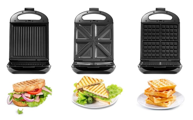 Steinborg 3in1 Sandwichmaker Kontaktgrill Waffeleisen 1200W