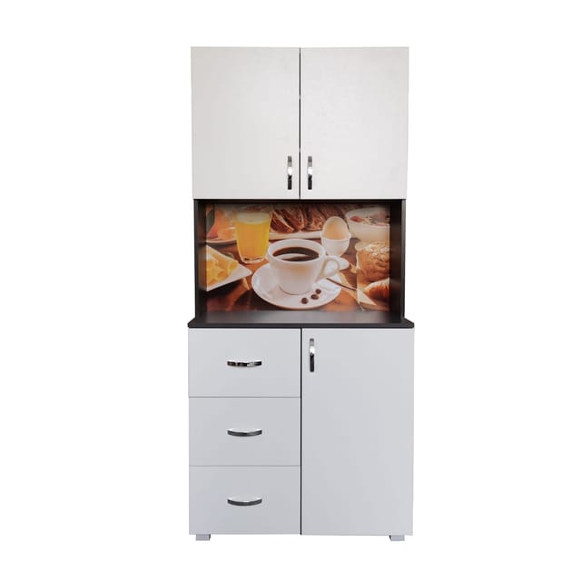 HTI-Living Küchenschrank Weiß/Grau Blanca Bistro