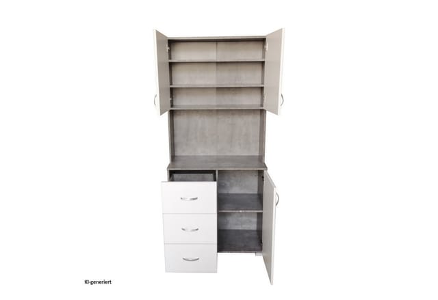 HTI-Living Küchenschrank Weiß/Beton Blanca
