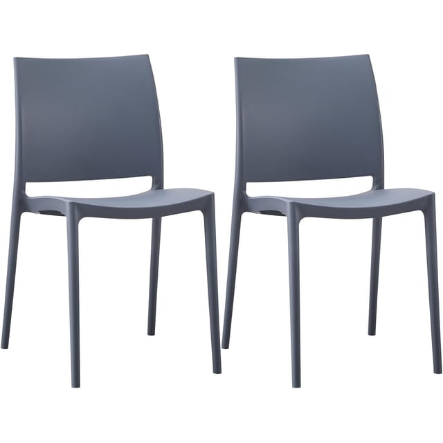 CLP Gartenstühle 2er Set stapelbar wetterfest Meton, Gartensessel mit Lehnen UV-beständig, Outdoorstühle aus Kunststoff bis 150 kg belastbar