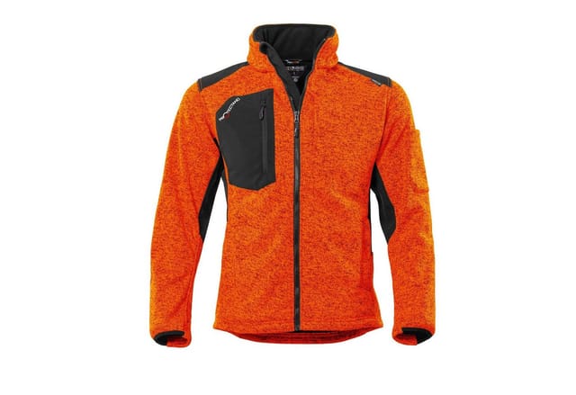 QUALITEX HIGH QUALITY WORKWEAR Strick-Fleecejacke mehrfarbig orange/meliert Damen: 44 Herren: L