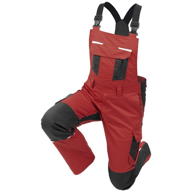 QUALITEX HIGH QUALITY WORKWEAR Latzhose IND red dahlia/phantom Damen: 62 Herren: 68