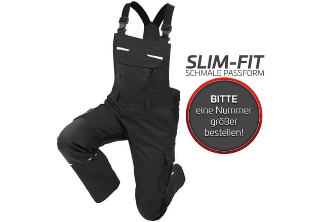 QUALITEX HIGH QUALITY WORKWEAR Latzhose IND black beauty Damen: 38 Herren: 44