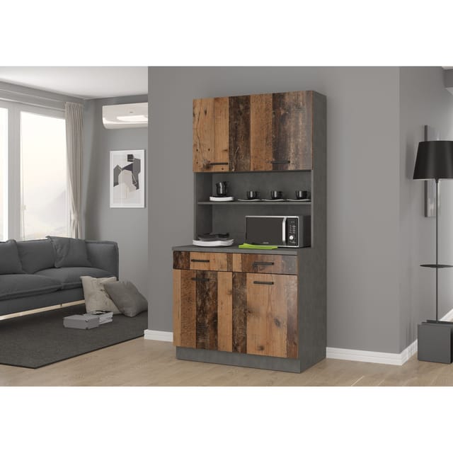 Buffet Küche Mario 100 Küchenzeile Küchenblock Einbauküche Old Wood Style Matera