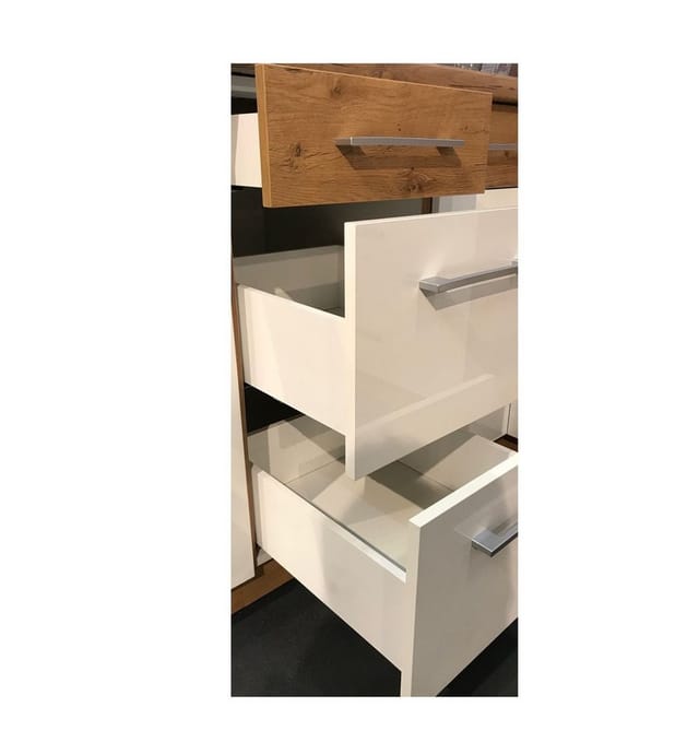Küche Lara Grau/Weiß 210x260 cm Küchenzeile Einbauküche Eckküche Winkelküche