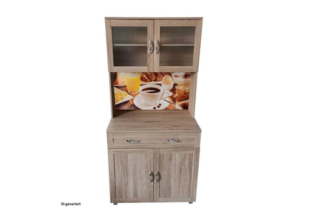 HTI-Living Küchenbuffet mit Glasteil Sonoma Blanca Bistro
